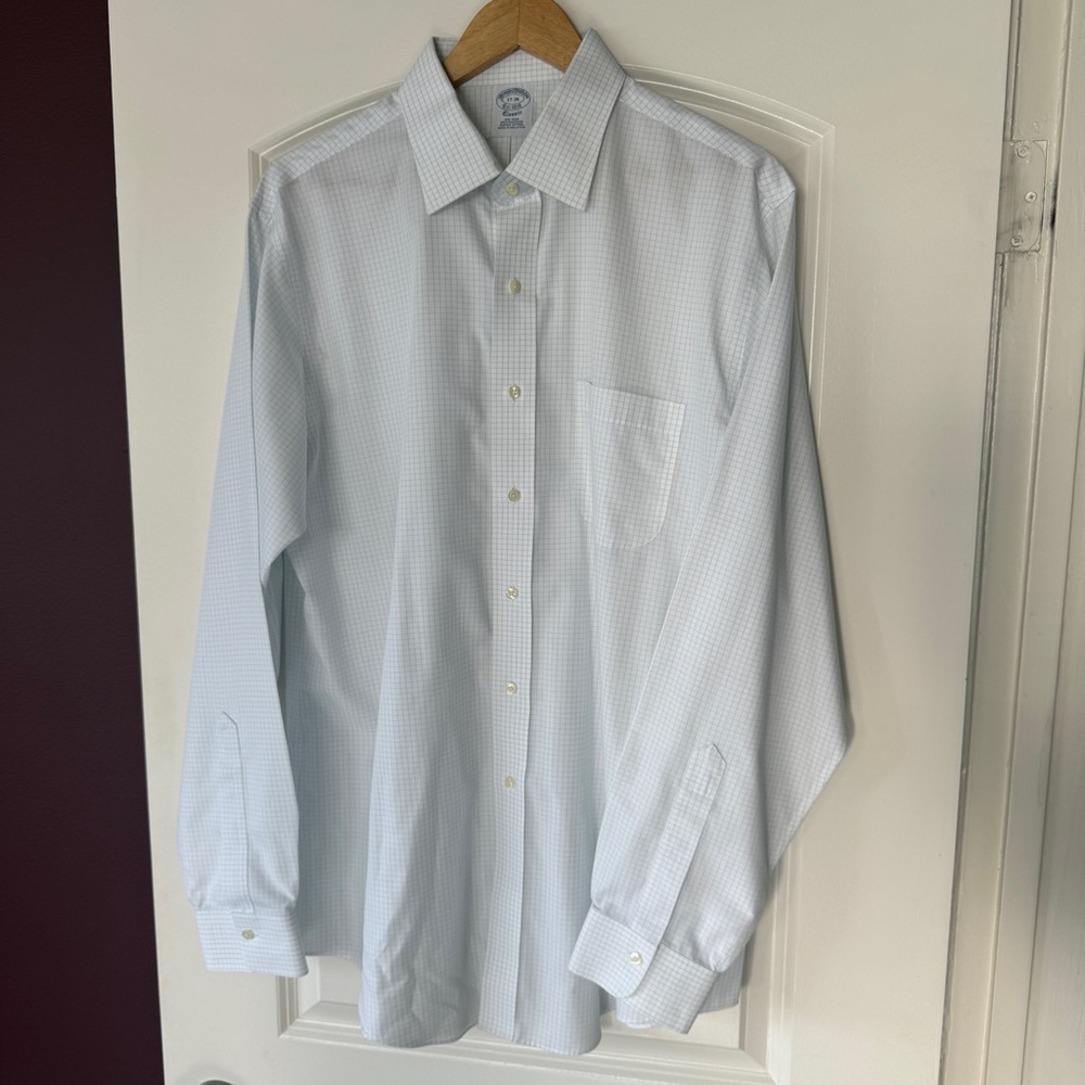 Brooks Brothers Classic fit graph paper long sleeve size 17-36